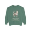 portuguese-podengo-pequeno-sweatshirt-dad-light-green Portuguese Podengo Pequeno Dad Sweatshirt, Light Green, front view