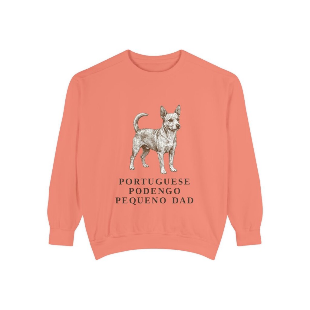 portuguese-podengo-pequeno-sweatshirt-dad-terracotta Portuguese Podengo Pequeno Dad Sweatshirt, Terracotta, front view