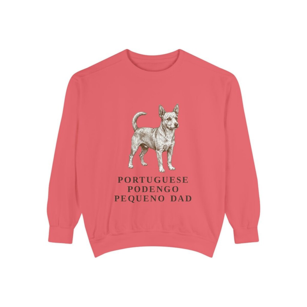 portuguese-podengo-pequeno-sweatshirt-dad-watermelon Portuguese Podengo Pequeno Dad Sweatshirt, Watermelon, front view