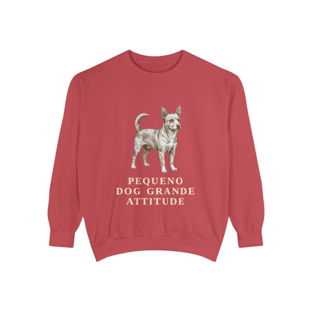 Portuguese Podengo Pequeno Humor Sweatshirt, Crimson, front view