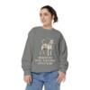Portuguese Podengo Pequeno Humor Sweatshirt, Grey, person 2 front