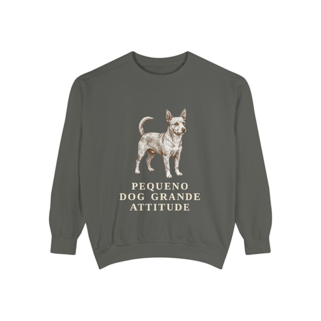 Portuguese Podengo Pequeno Humor Sweatshirt, Pepper, front view