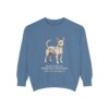 Portuguese Podengo Pequeno Latin Sweatshirt, Blue Jean, front view