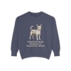 portuguese-podengo-pequeno-sweatshirt-mom-denim Portuguese Podengo Pequeno Mom Sweatshirt, Denim, front view