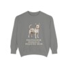 portuguese-podengo-pequeno-sweatshirt-mom-grey Portuguese Podengo Pequeno Mom Sweatshirt, Grey, front view