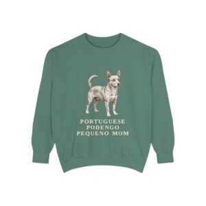 Portuguese Podengo Pequeno Mom Sweatshirt, Light Green, front view