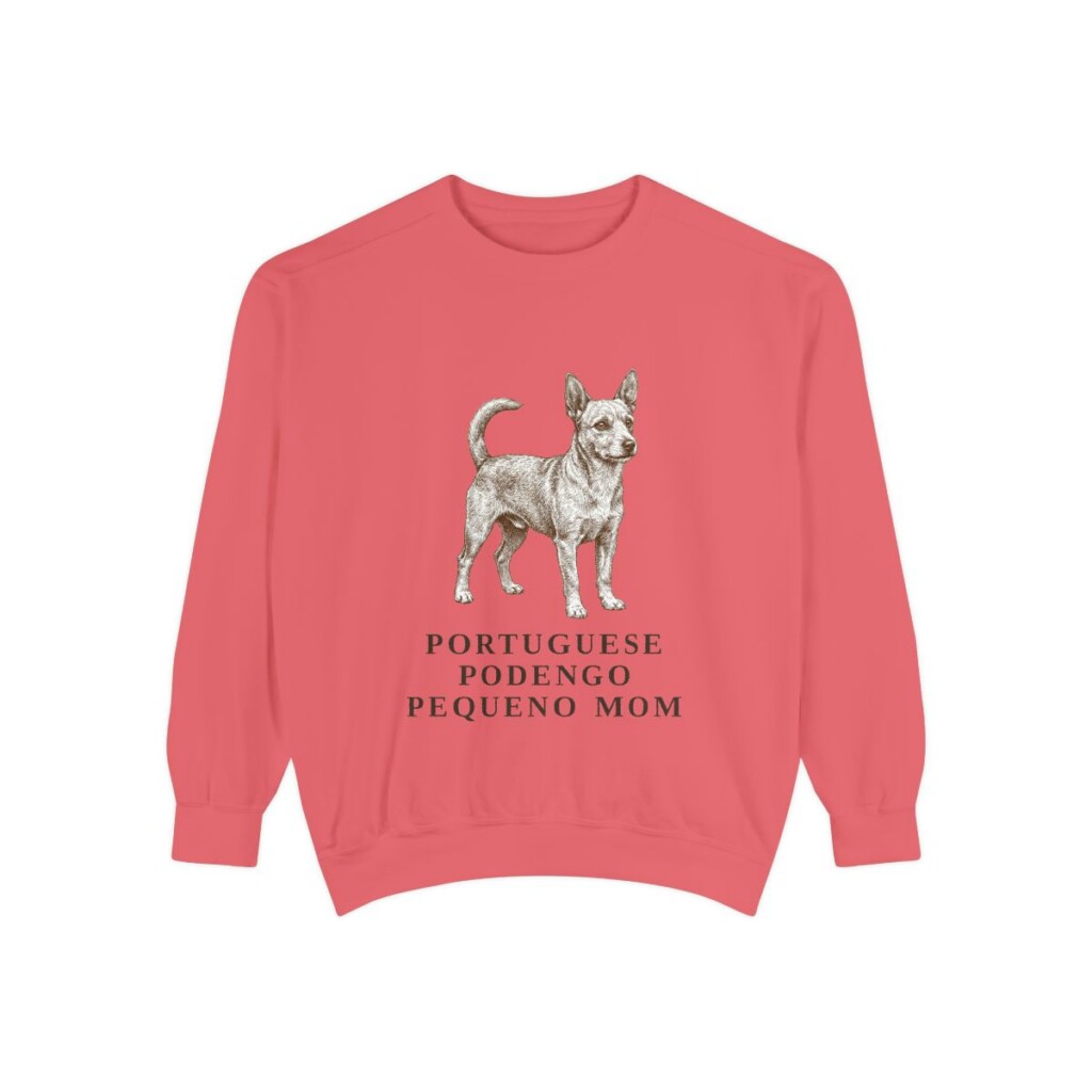 portuguese-podengo-pequeno-sweatshirt-mom-watermelon Portuguese Podengo Pequeno Mom Sweatshirt, Watermelon, front view