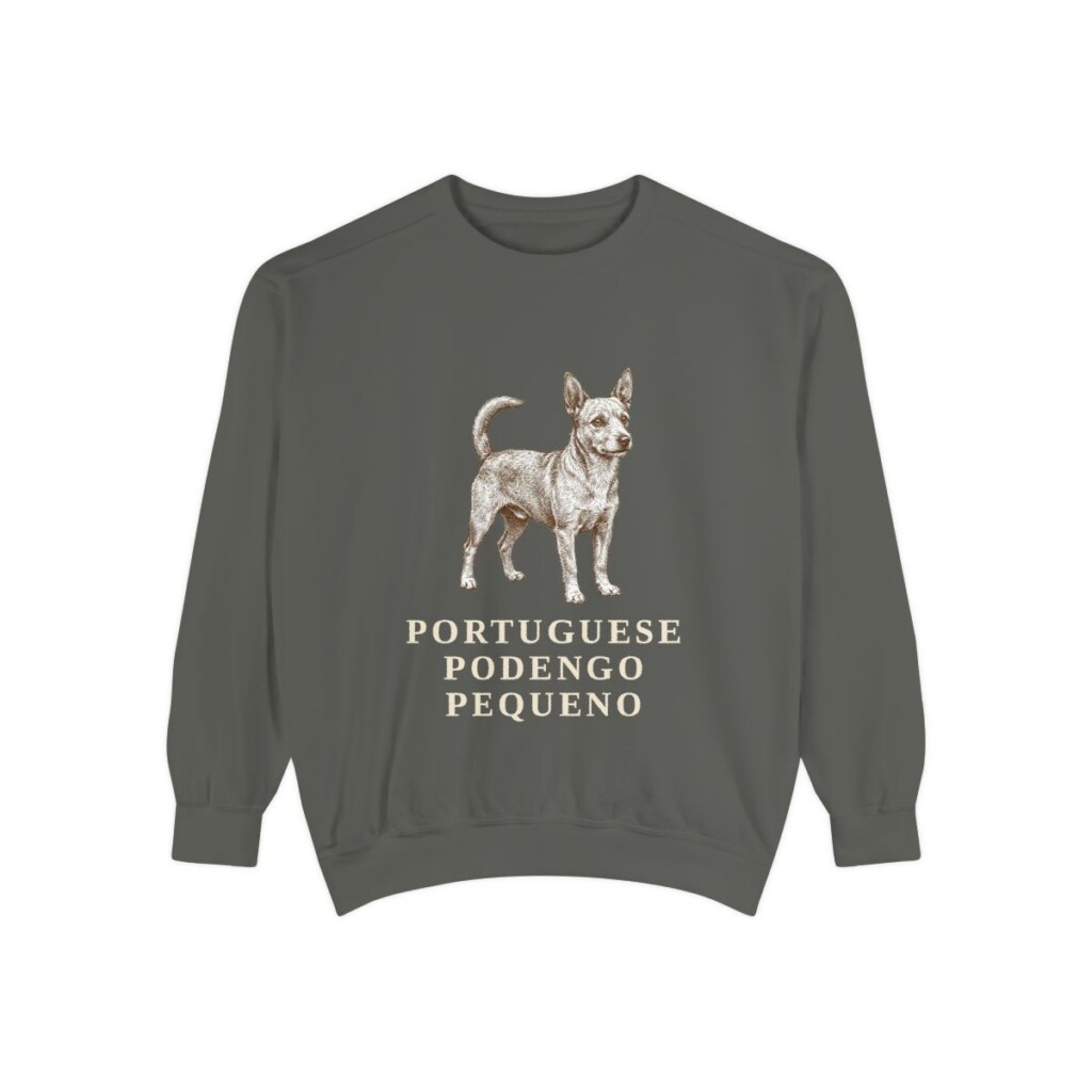 portuguese-podengo-pequeno-sweatshirt-pepper Portuguese Podengo Pequeno Sweatshirt, Pepper, front view