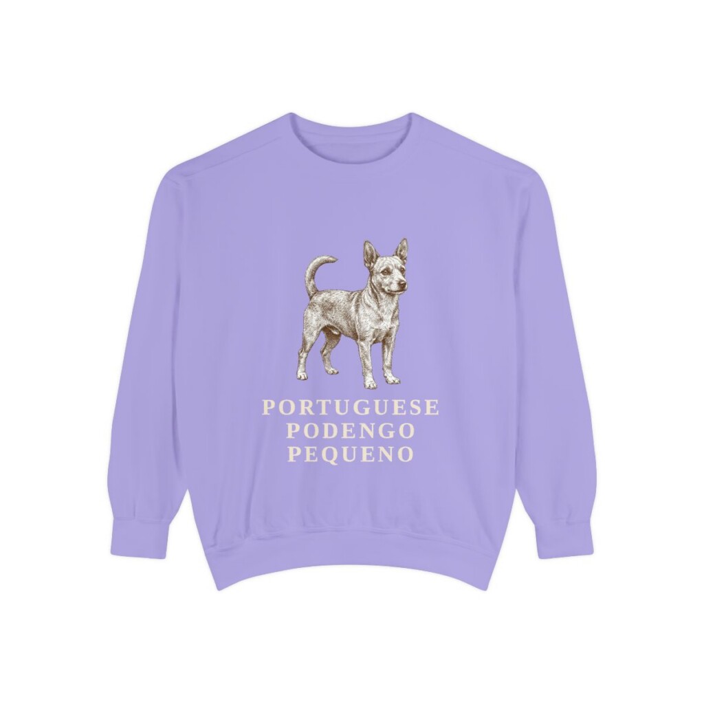 portuguese-podengo-pequeno-sweatshirt-violet Portuguese Podengo Pequeno Sweatshirt, Violet, front view