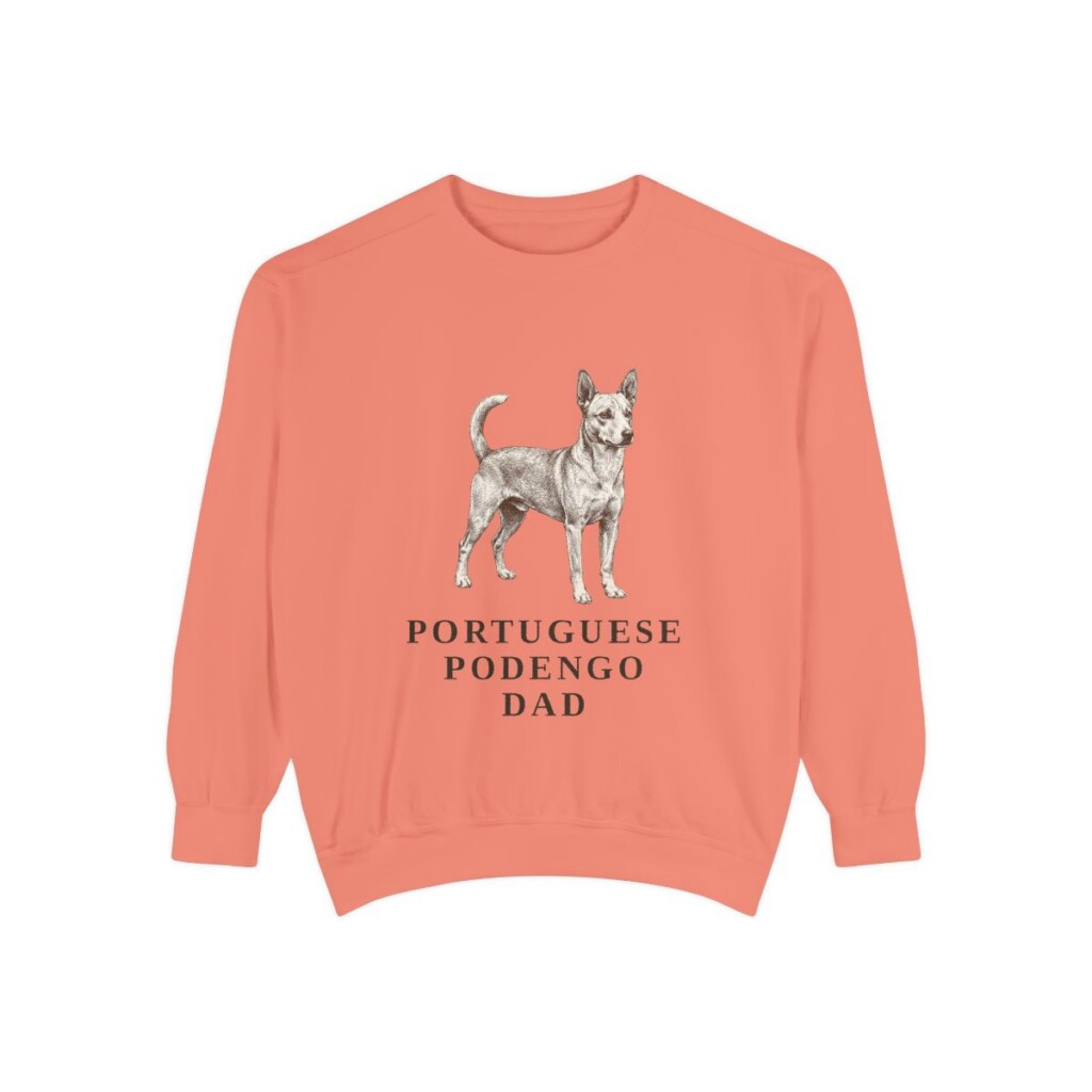 portuguese-podengo-sweatshirt-dad-terracotta Portuguese Podengo Dad Sweatshirt, Terracotta, front view