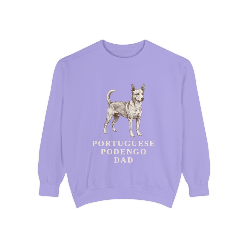 portuguese-podengo-sweatshirt-dad-violet Portuguese Podengo Dad Sweatshirt, Violet, front view