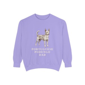 Portuguese Podengo Dad Sweatshirt, Violet, front view