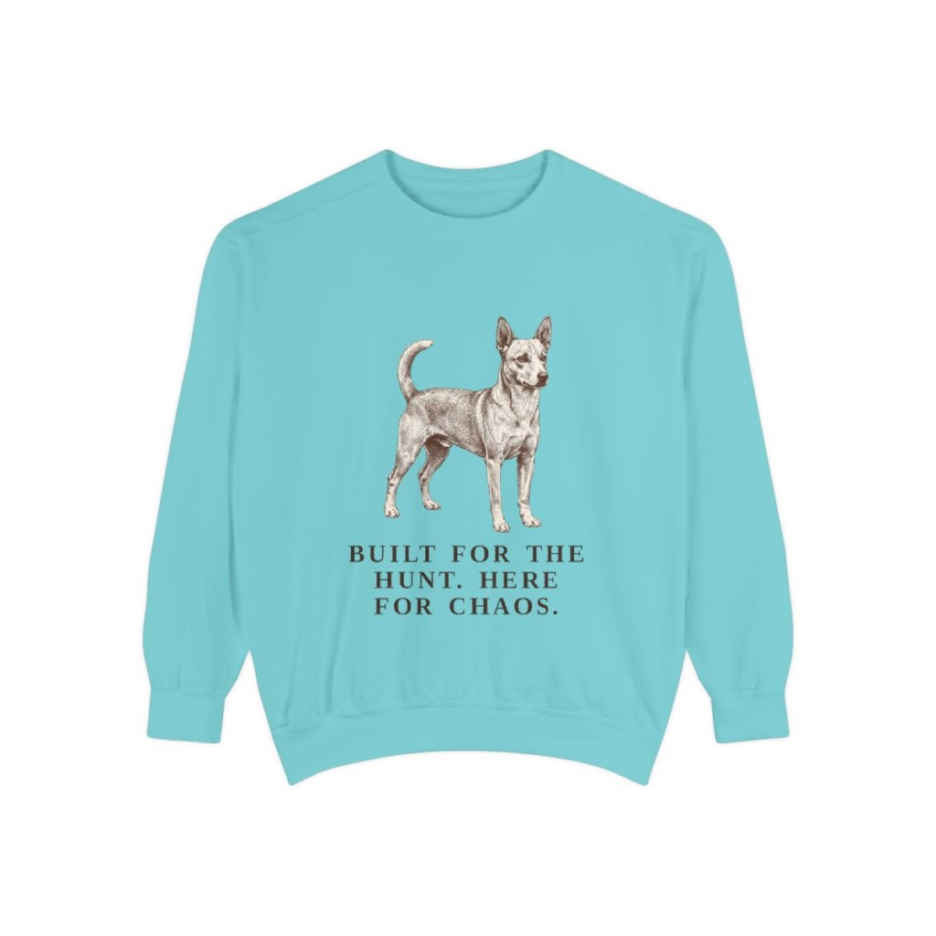Portuguese Podengo Humor Sweatshirt, Chalky Mint, front view
