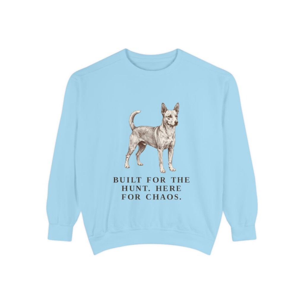 Portuguese Podengo Humor Sweatshirt, Chambray, front view