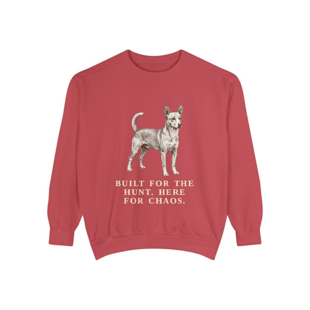 Portuguese Podengo Humor Sweatshirt, Crimson, front view