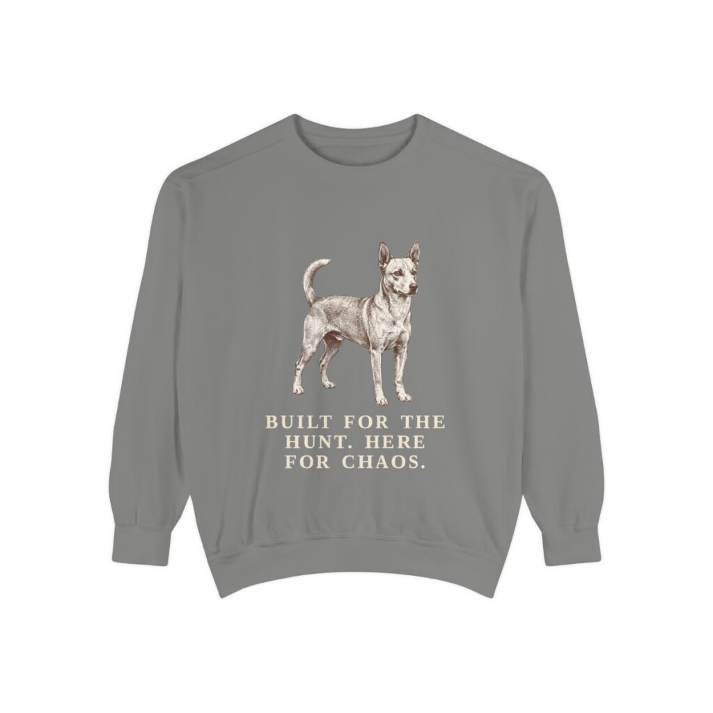 Portuguese Podengo Humor Sweatshirt, Grey, front view