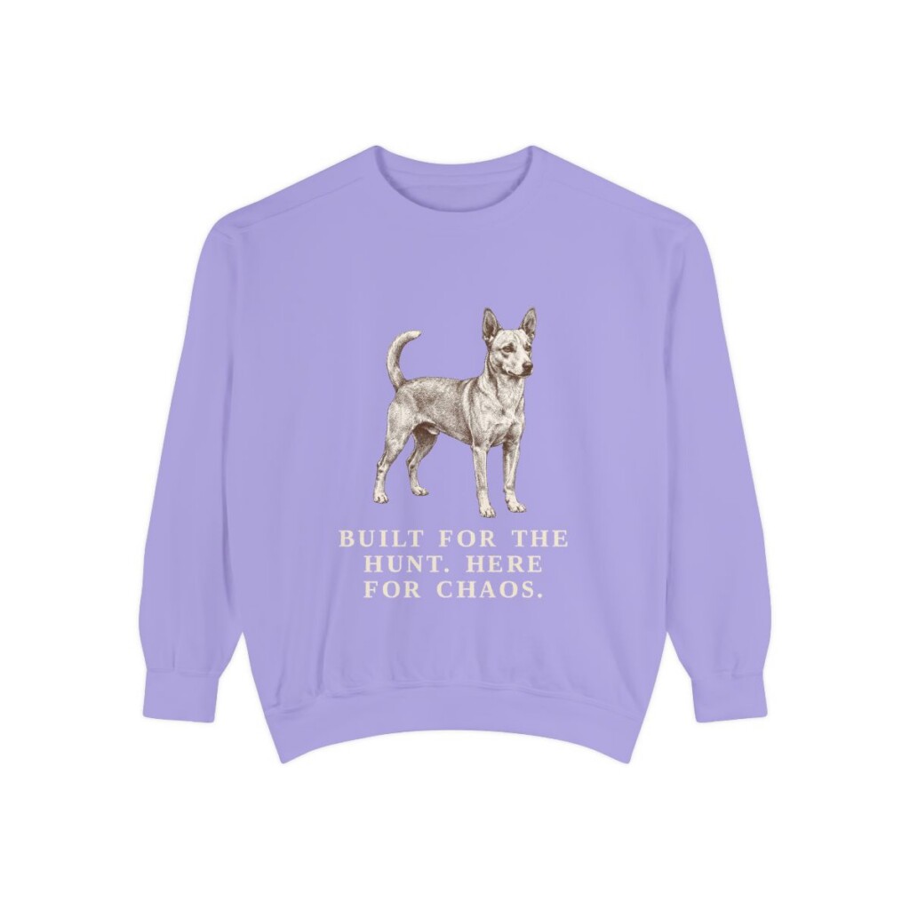 Portuguese Podengo Humor Sweatshirt, Violet, front view