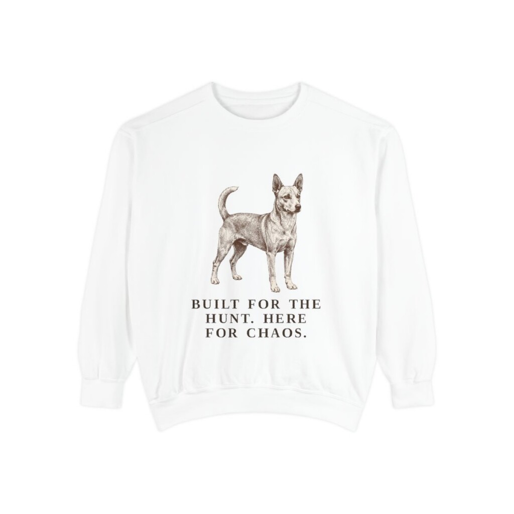 Portuguese Podengo Humor Sweatshirt, White, front view