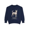 Portuguese Podengo Latin Sweatshirt, True Navy, front view