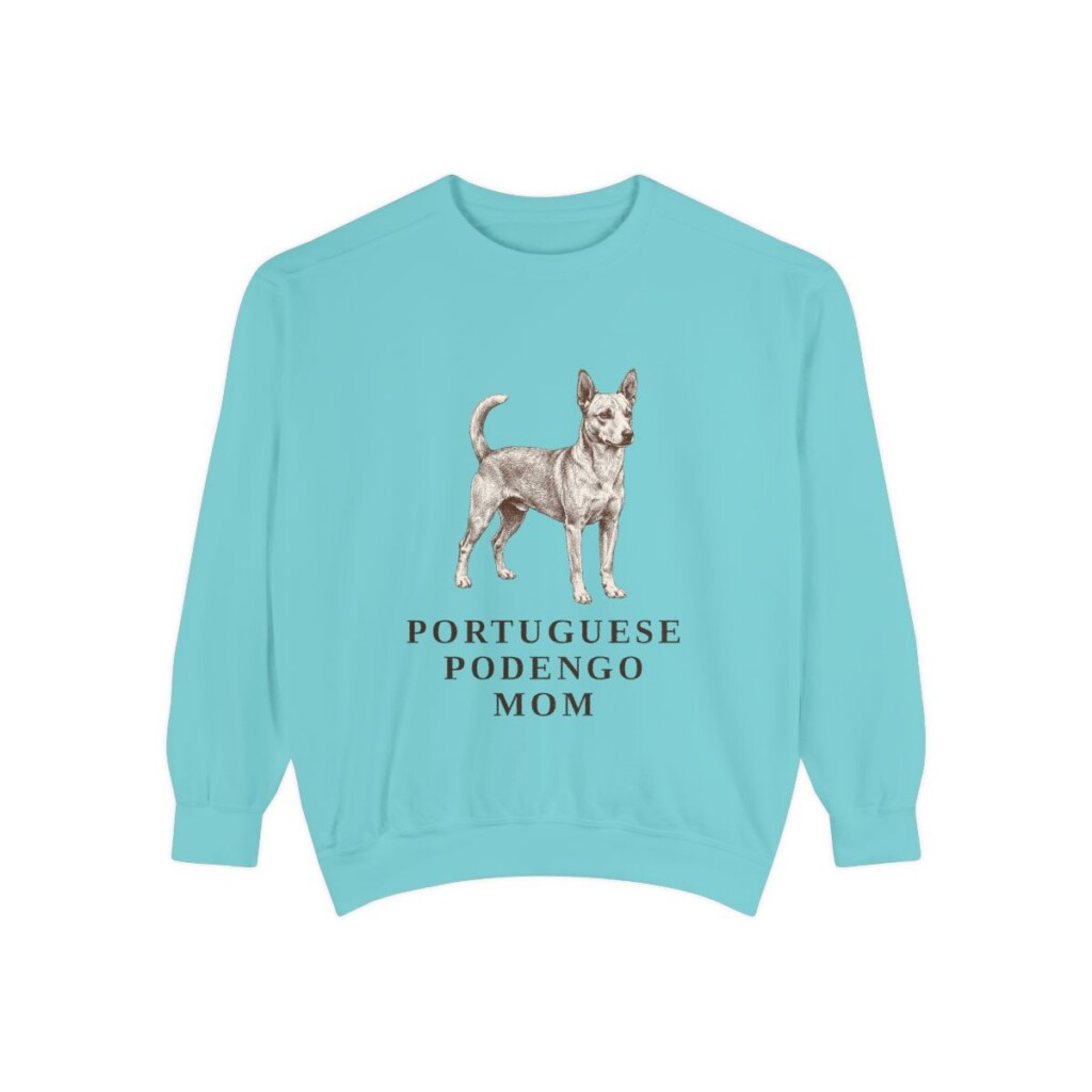 Portuguese Podengo Mom Sweatshirt, Chalky Mint, front view