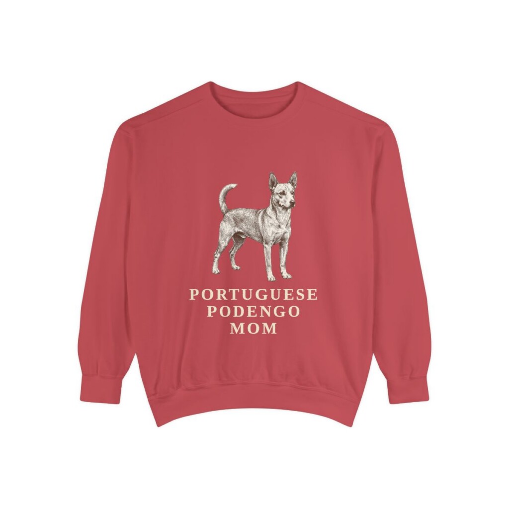 Portuguese Podengo Mom Sweatshirt, Crimson, front view