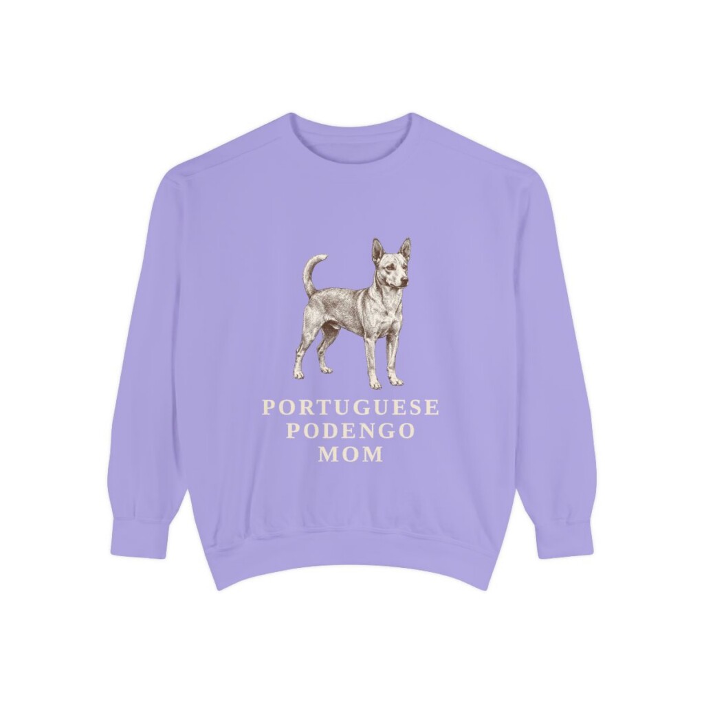 Portuguese Podengo Mom Sweatshirt, Violet, front view