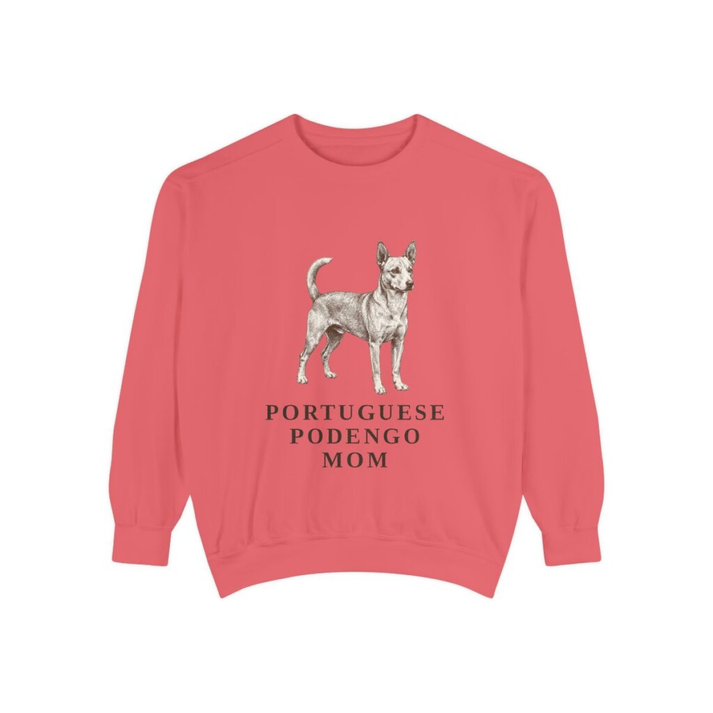 Portuguese Podengo Mom Sweatshirt, Watermelon, front view