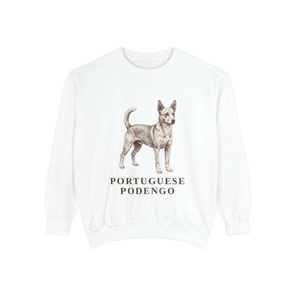 Portuguese Podengo Sweatshirt, White, front view