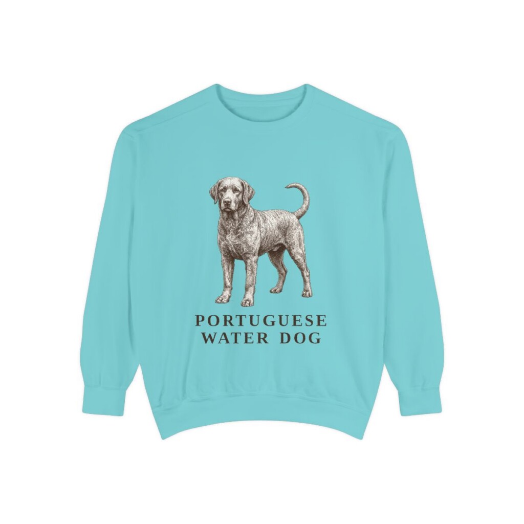portuguese-water-dog-sweatshirt-chalky-mint Portuguese Water Dog Sweatshirt, Chalky Mint, front view