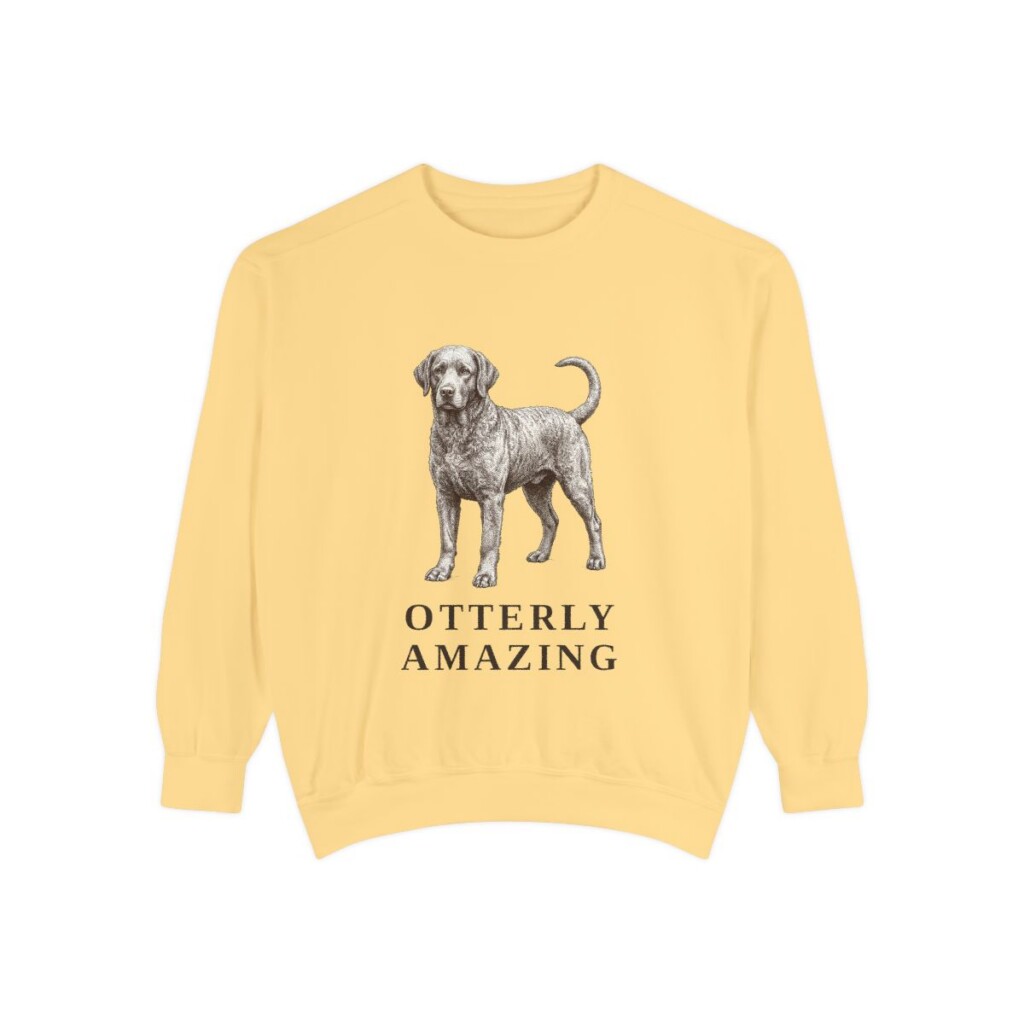 Portuguese Water Dog Humor Sweatshirt, Butter, front view