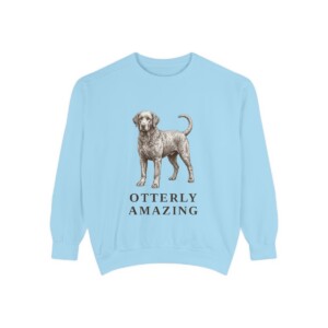 Portuguese Water Dog Humor Sweatshirt, Chambray, front view