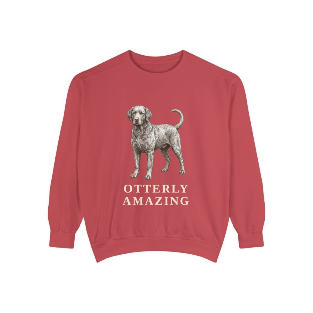 Portuguese Water Dog Humor Sweatshirt, Crimson, front view