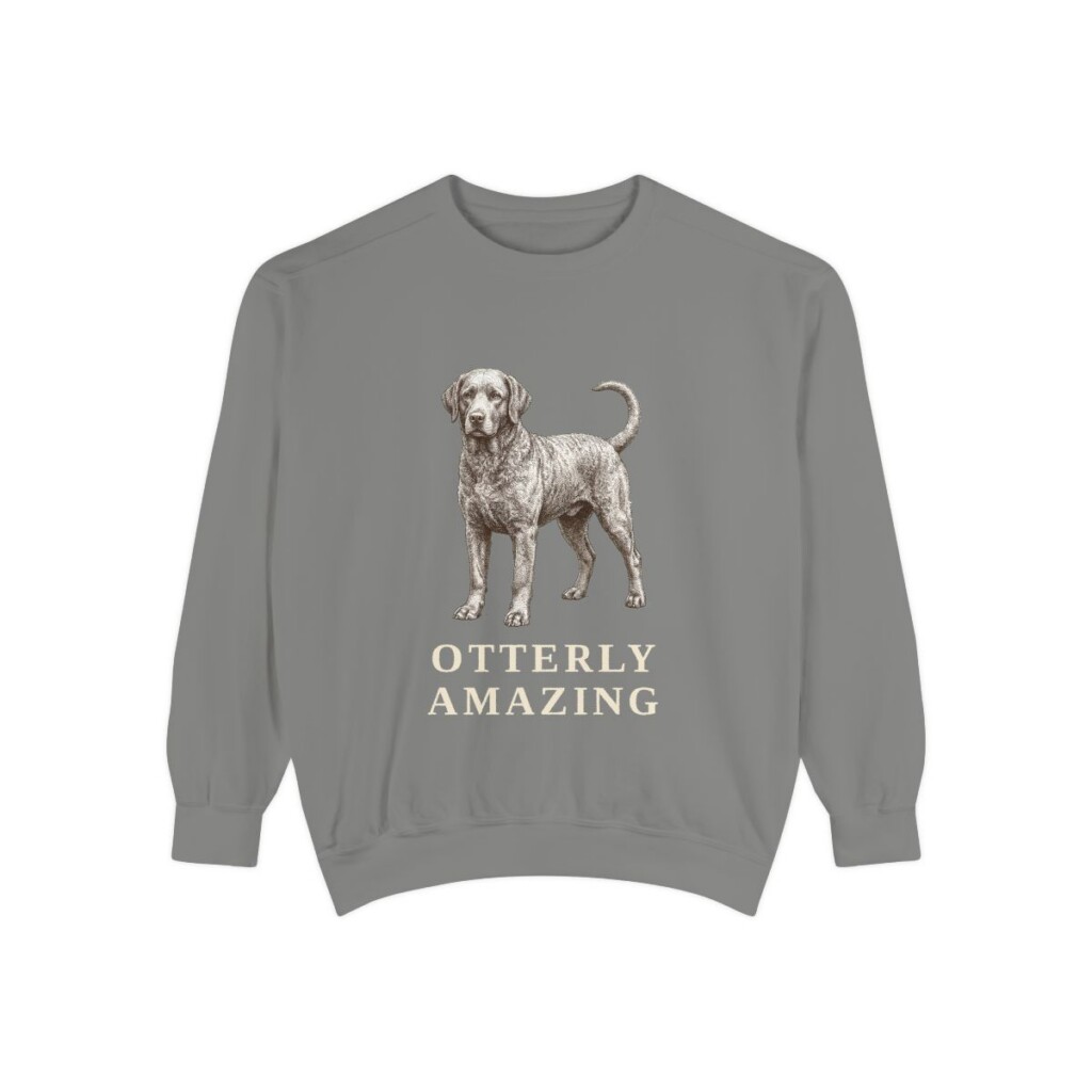 Portuguese Water Dog Humor Sweatshirt, Grey, front view