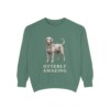 Portuguese Water Dog Humor Sweatshirt, Light Green, front view