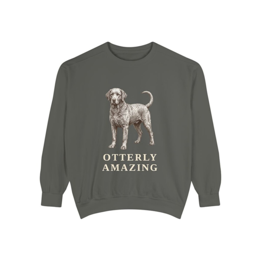 Portuguese Water Dog Humor Sweatshirt, Pepper, front view