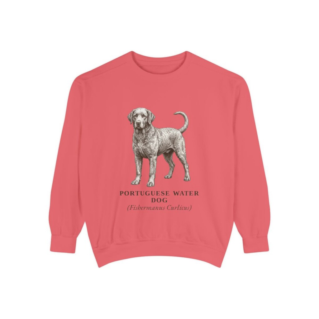 Portuguese Water Dog Latin Sweatshirt, Watermelon, front view