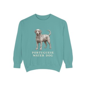 Portuguese Water Dog Sweatshirt, Seafoam, front view