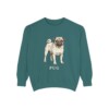 Pug Sweatshirt, Blue Spruce, front view