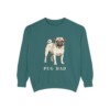 Pug Dad Sweatshirt, Blue Spruce, front view