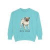 Pug Dad Sweatshirt, Chalky Mint, front view