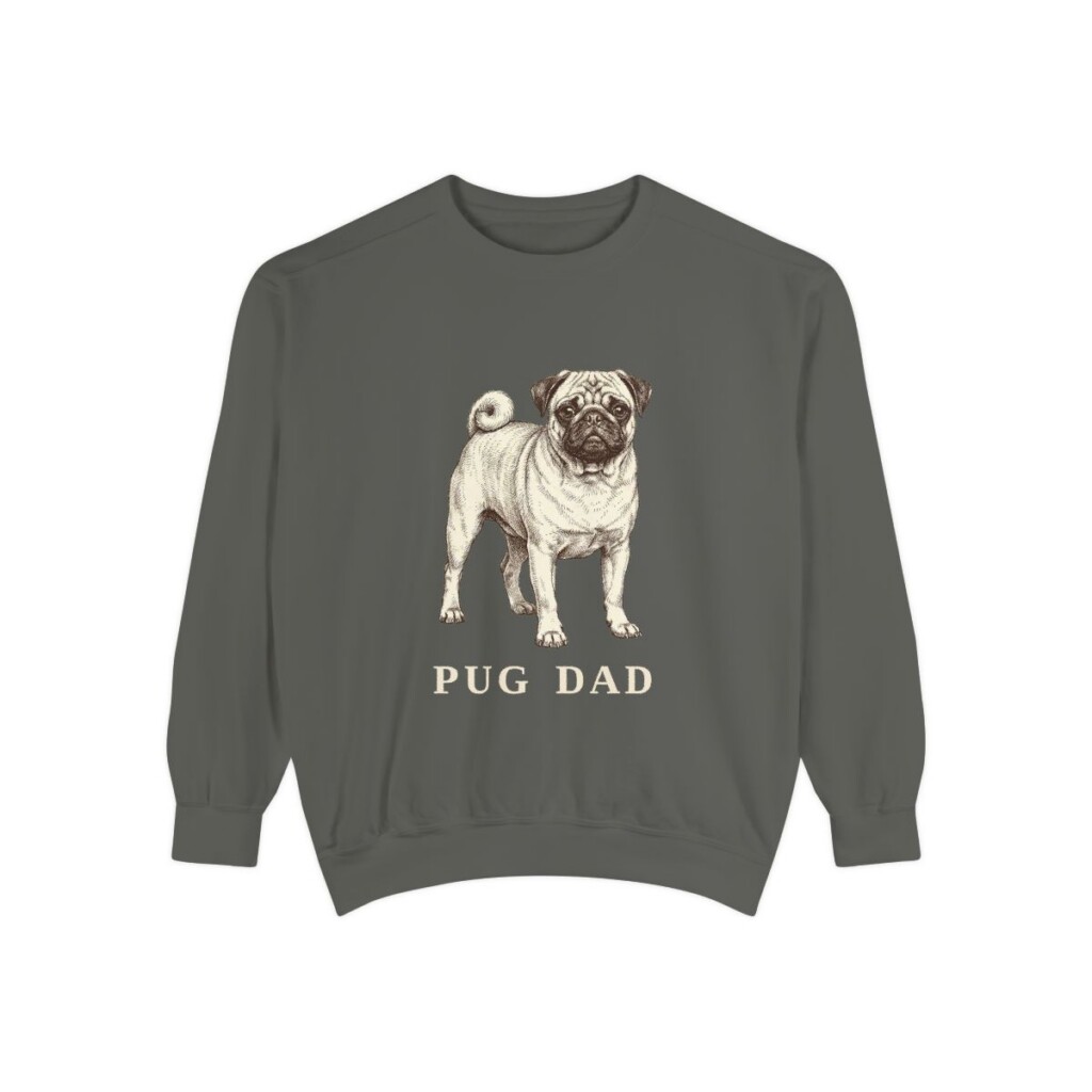 Pug Dad Sweatshirt, Pepper, front view