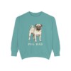 Pug Dad Sweatshirt, Seafoam, front view