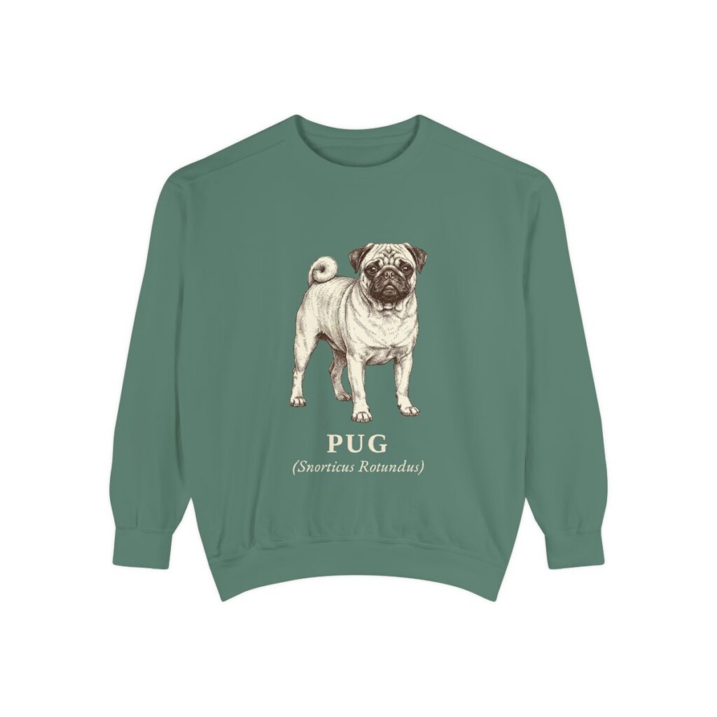 Pug Latin Sweatshirt, Light Green, front view