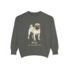Pug Latin Sweatshirt, Pepper, front view