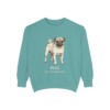 Pug Latin Sweatshirt, Seafoam, front view