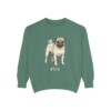 Pug Sweatshirt, Light Green, front view