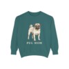Pug Mom Sweatshirt, Blue Spruce, front view