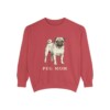 Pug Mom Sweatshirt, Crimson, front view