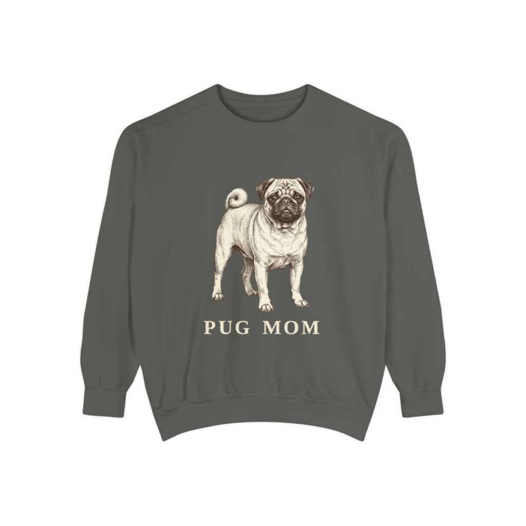 Pug Mom Sweatshirt, Pepper, front view