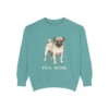 Pug Mom Sweatshirt, Seafoam, front view